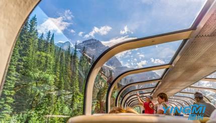 Train through Canadian Rockies