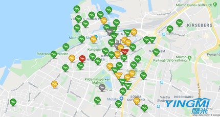 Bike-share scheme map in Malmo, Sweden