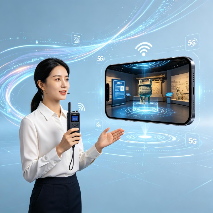 Combination of tour guide devices and live streaming technology for remote explanation services